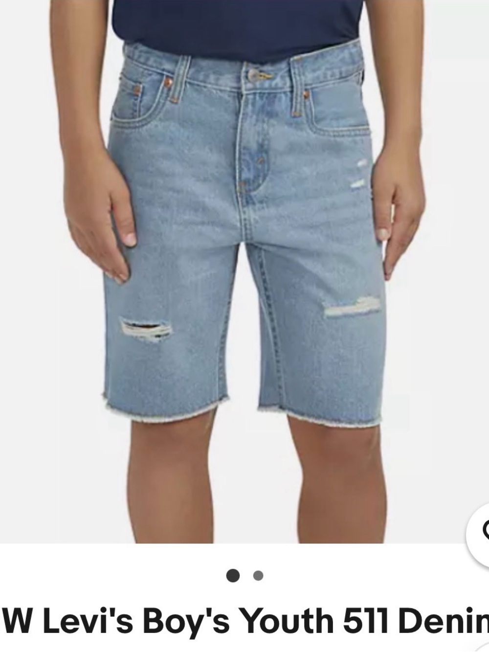 Levi's Light Blue Ripped Denim Shorts